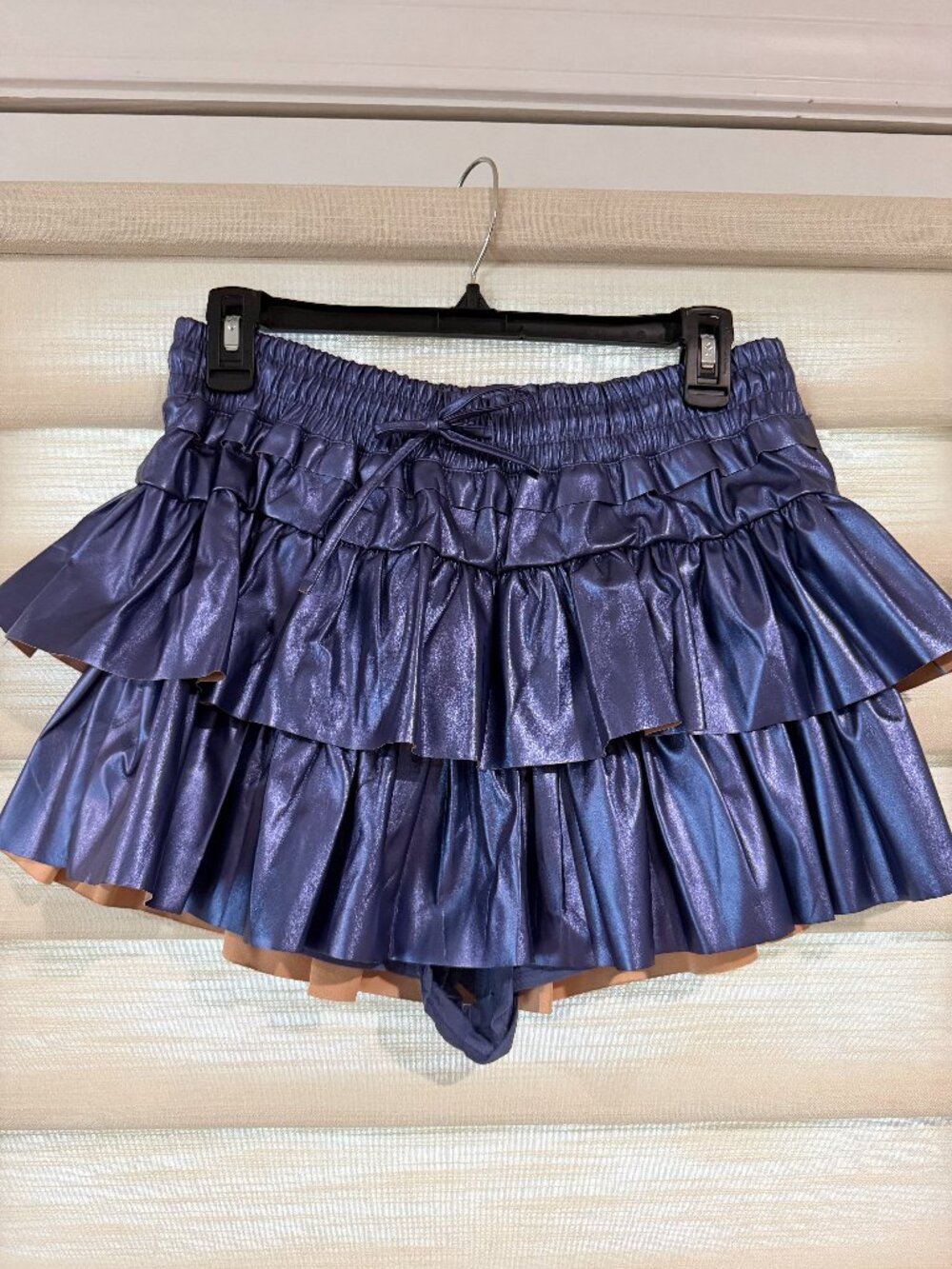 metallic faux leather skort (size L)
